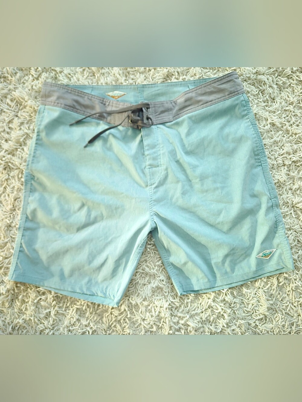 Hobie Mens's Light Green Swim Board Shorts with Gray Waistband